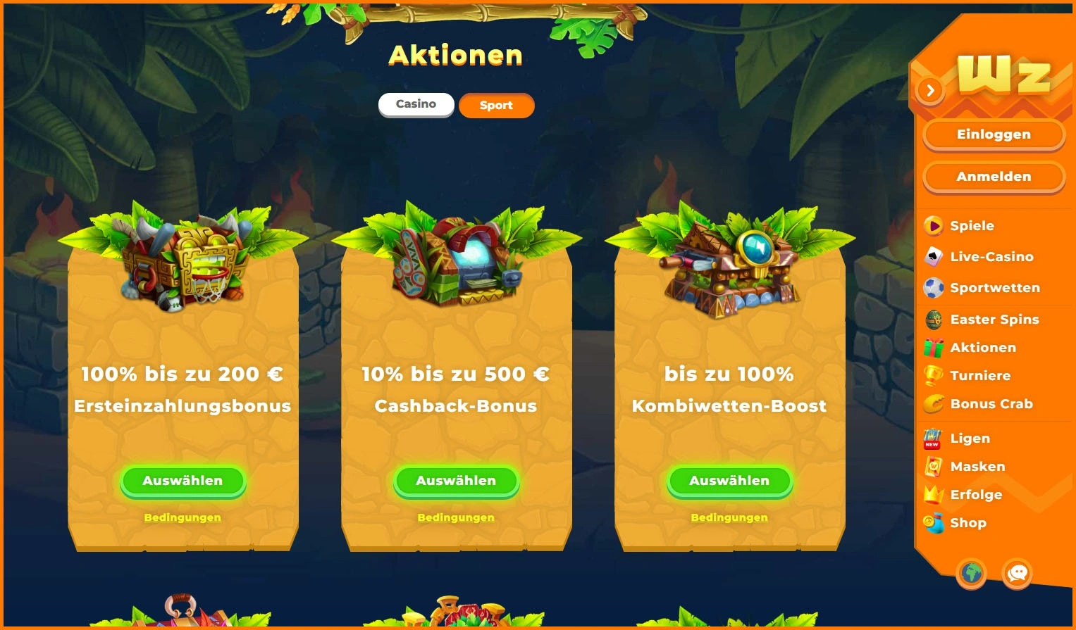 Exklusive Boni und laufende Aktionen bei Wazamba Casino